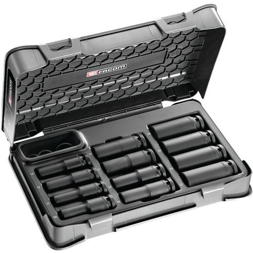 Coffret de douilles impact 1/2 pouces 6 pans Coffret de douilles impact 1/2 pouces 6 pans
