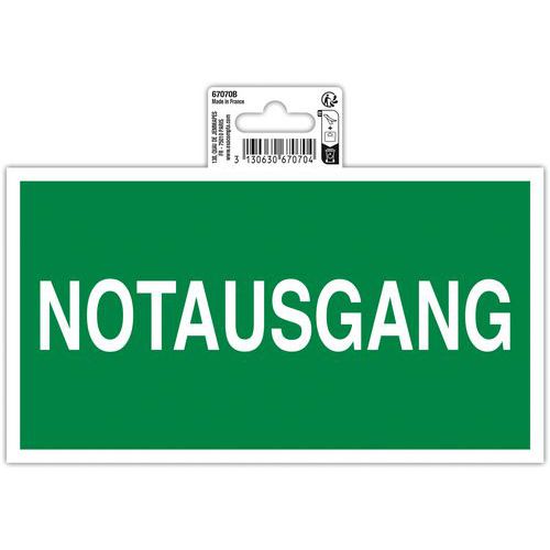 Nooduitgangbord duits - 20x11cm - Exacompta Nooduitgangbord duits - 20x11cm - Exacompta