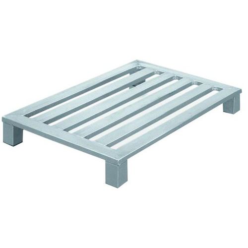 Platte aluminium pallet met hoekpoten - Zarges Platte aluminium pallet met hoekpoten - Zarges