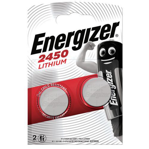 Pile bouton - CR2450 - 3 V - Lot de 2 - Energizer 