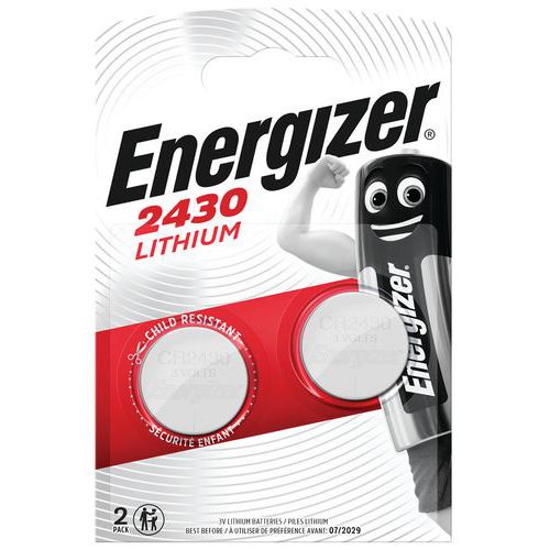 Pile bouton - CR2430 - 3V - Lot de 2 - Energizer Pile bouton - CR2430 - 3V - Lot de 2 - Energizer