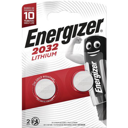 Pile lithium pour calculatrices - CR 2032 - Lot de 2 - Energizer Pile lithium pour calculatrices - CR 2032 - Lot de 2 - Energizer