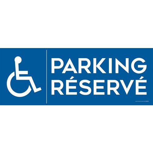 Parkeerbord PARKING RESERVE + pictogram invaliden Parkeerbord PARKING RESERVE + pictogram invaliden