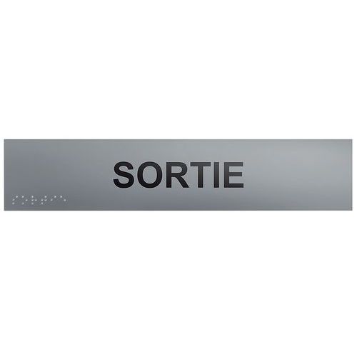 Deurplaat SORTIE in braille en in relief Deurplaat SORTIE in braille en in relief