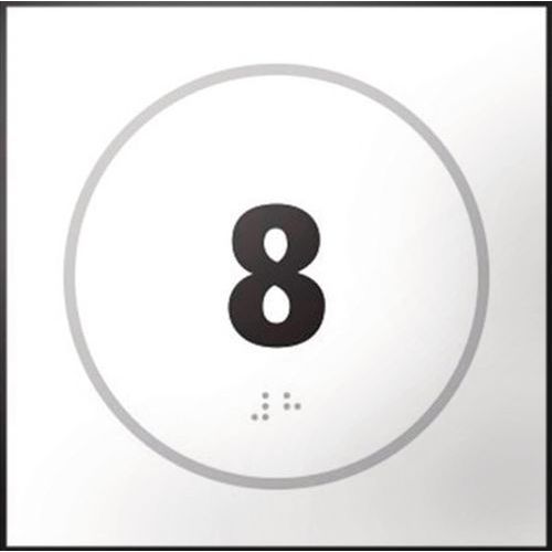 Panneau porte numéro 8 en relief et en braille Panneau porte numéro 8 en relief et en braille