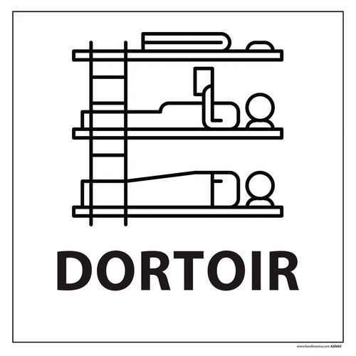 Informatiebord DORTOIR witte achtergrond 250 x 250 mm Informatiebord DORTOIR witte achtergrond 250 x 250 mm