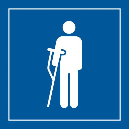 Pictogramme accès prioritaire aux personnes blessées en Vinyle Pictogramme accès prioritaire aux personnes blessées en Vinyle