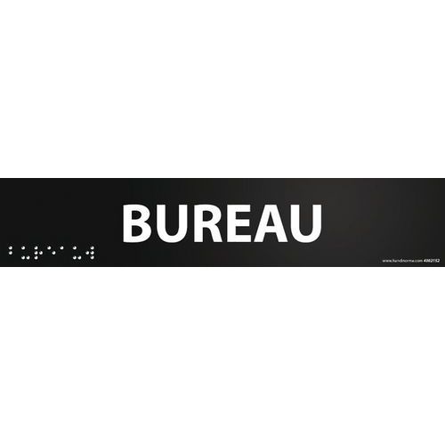 Deurplaat BUREAU in braille en relief Deurplaat BUREAU in braille en relief