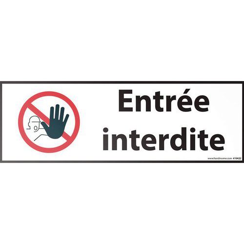Signalisation entrée interdite avec picto main Signalisation entrée interdite avec picto main