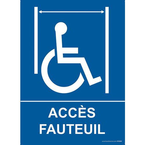 Bord rolstoel ACCES FAUTEUIL + picto mindervaliden