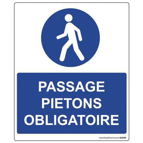Panneau rectangulaire de sécurité passage piéton obligatoire Panneau rectangulaire de sécurité passage piéton obligatoire