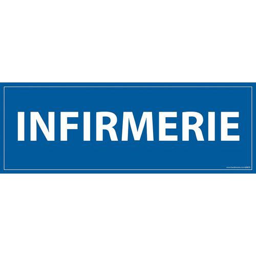 Informatiebord INFIRMERIE blauwe achtergrond 210 x 75 mm Informatiebord INFIRMERIE blauwe achtergrond 210 x 75 mm