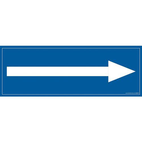 Signalisation information flèche vers la droite fond bleu 210 x 75 mm Signalisation information flèche vers la droite fond bleu 210 x 75 mm