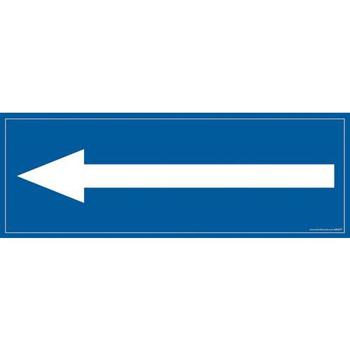 Signalisation information flèche vers la gauche fond bleu 210 x 75 mm Signalisation information flèche vers la gauche fond bleu 210 x 75 mm