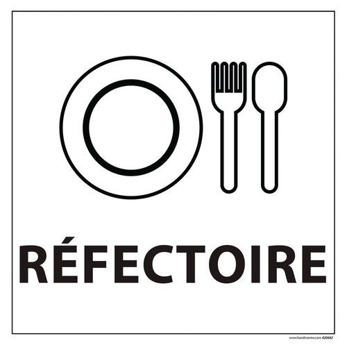 Informatiebord REFECTOIRE witte achtergrond 250 x 250 mm Informatiebord REFECTOIRE witte achtergrond 250 x 250 mm