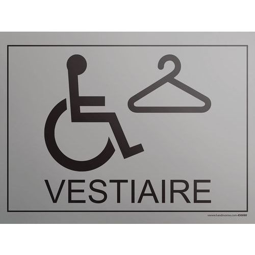 Plaque gravée vestiaire + picto PMR Plaque gravée vestiaire + picto PMR