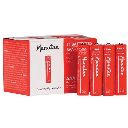 Alkalinebatterij AAA/LR03 - set van 24 - Manutan Expert Alkalinebatterij AAA/LR03 - set van 24 - Manutan Expert
