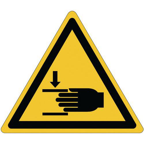 Vierkant waarschuwingsbord - Beknellingsgevaar - Aluminium Vierkant waarschuwingsbord - Beknellingsgevaar - Aluminium