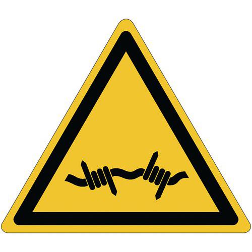 Waarschuwingsbord - Prikkeldraad - Aluminium - 200 mm