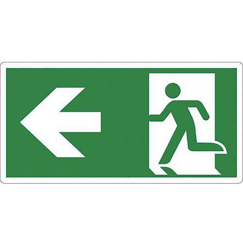 Evacuatiebord Nooduitgang pijl naar links, zelfklevend - Manutan Expert Evacuatiebord Nooduitgang pijl naar links, zelfklevend - Manutan Expert