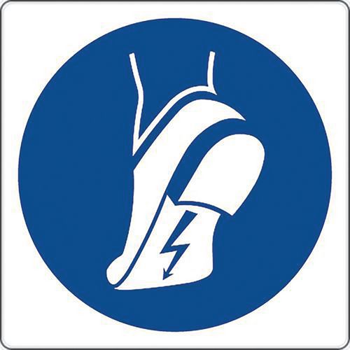 Gebodsbord - Antistatische schoenen dragen - Aluminium Gebodsbord - Antistatische schoenen dragen - Aluminium