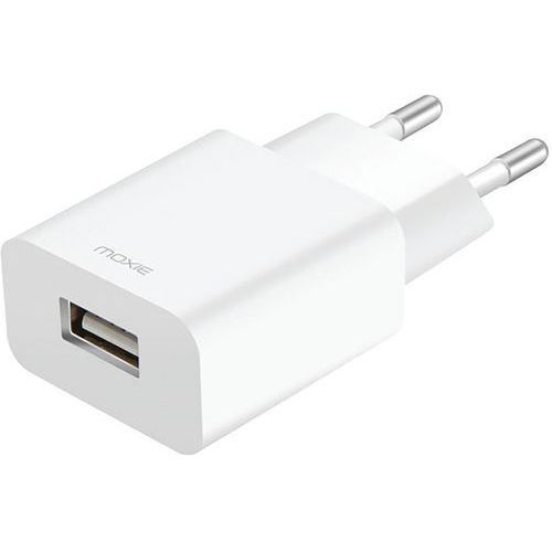 USB-netstroomlader voor iPad, iPhone en tablets - wit - Moxie USB-netstroomlader voor iPad, iPhone en tablets - wit - Moxie