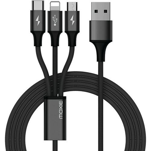 Multi-USB-kabel - Lightning-kabel, micro-USB, USB type C - Moxie Multi-USB-kabel - Lightning-kabel, micro-USB, USB type C - Moxie