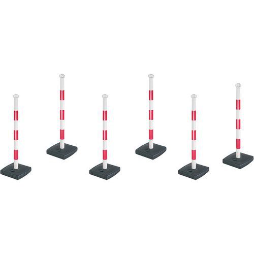 Poteau à chaîne sur socle PVC - Lot de 6 Poteau à chaîne sur socle PVC - Lot de 6