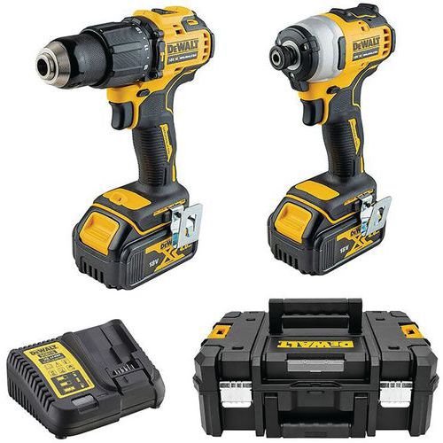 Kit 2 outils XR 18V 3Ah Li - Perceuse et visseuse - Dewalt Kit 2 outils XR 18V 3Ah Li - Perceuse et visseuse - Dewalt
