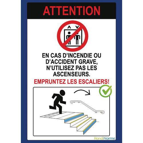 Poster A3 consignes évacuation escaliers Poster A3 consignes évacuation escaliers