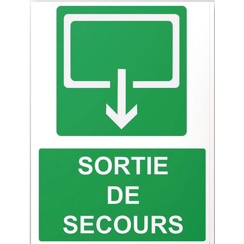 Panneau rectangulaire de sécurité sortie de secours
