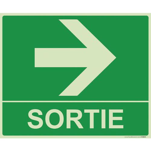 Signalétique photoluminescent sortie flèche droite Signalétique photoluminescent sortie flèche droite