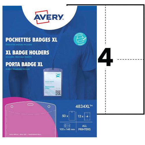 Pochettes badge A6 avec feuilles Pochettes badge A6 avec feuilles