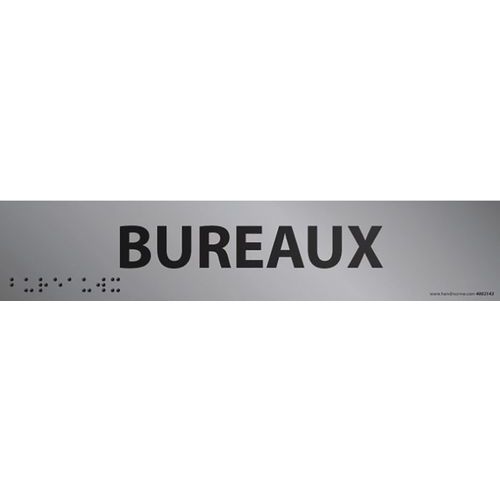 Deurplaat BUREAUX van braille in relief Deurplaat BUREAUX van braille in relief