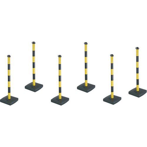 Paal met ketting op sokkel PVC - Set van 6 Paal met ketting op sokkel PVC - Set van 6