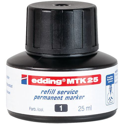 Recharge d'encre pour marqueur permanent - Noir - MTK25 - Edding Recharge d'encre pour marqueur permanent - Noir - MTK25 - Edding