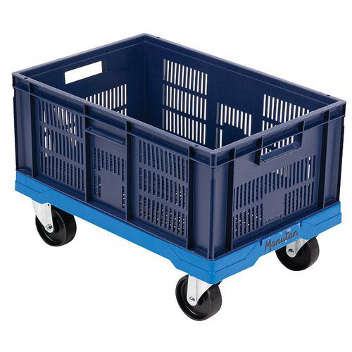 Plateau roulant 250 kg avec bac alimentaire 45 L - Manutan Expert