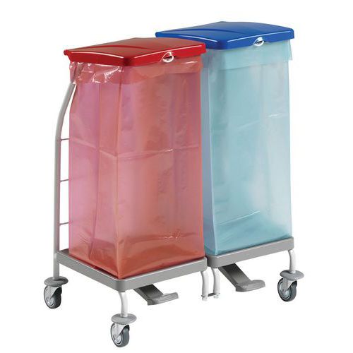 Afvalzakhouder met pedaal en deksels - 2x70 l, 3x70 l en 4x70 l - TTS Afvalzakhouder met pedaal en deksels - 2x70 l, 3x70 l en 4x70 l - TTS