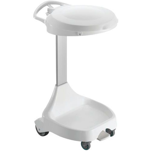 Afvalzakhouder Smile met pedaal, 4 wielen en deksel - 120 l - TTS Afvalzakhouder Smile met pedaal, 4 wielen en deksel - 120 l - TTS