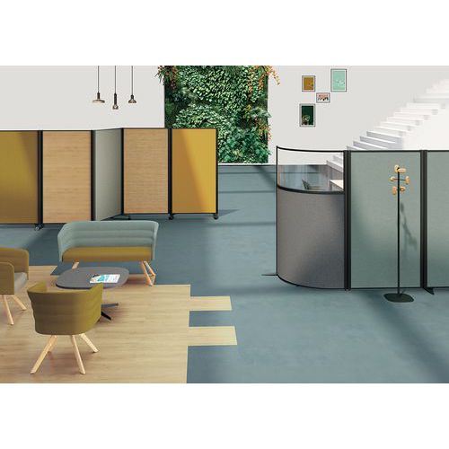 Cloison KP+ tissus - Profil argent - Hauteur 180 cm Cloison KP+ tissus - Profil argent - Hauteur 180 cm