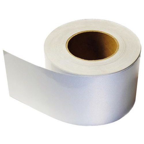 Reflecterende markering, rol 5 m x 100 mm zilver - Wattelez