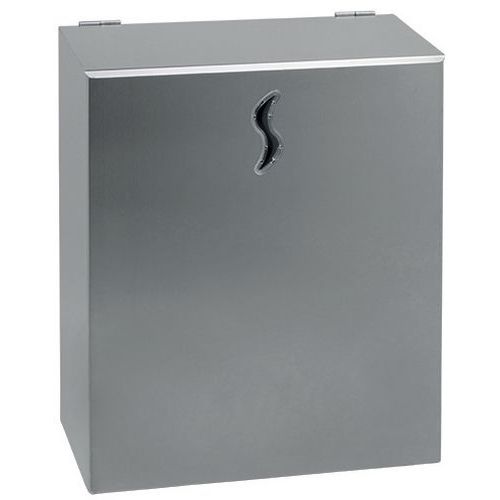 Wandafvalbak van geborsteld rvs - capaciteit 10 l Wandafvalbak van geborsteld rvs - capaciteit 10 l