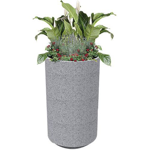Hoge cilindrische bloembak Kube van beton - Benito Hoge cilindrische bloembak Kube van beton - Benito