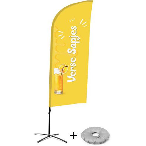 Beach Flag Alu Wind compleet - Verse Sapjes - kruisvoet - Showdown. Beach Flag Alu Wind compleet - Verse Sapjes - kruisvoet - Showdown.