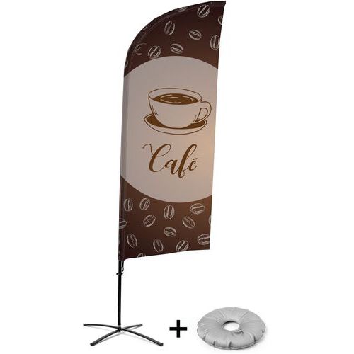 Beach flag avec pied en croix Café - Français - Showdown Displays Beach flag avec pied en croix Café - Français - Showdown Displays
