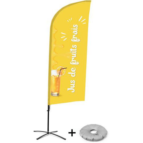 Beach Flag Alu Wind compleet - Jus de fruit frais- - kruisvoet. Beach Flag Alu Wind compleet - Jus de fruit frais- - kruisvoet.