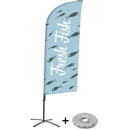 Beach Flag Alu Wind compleet - Fresh Fish- - kruisvoet - Showdown. Beach Flag Alu Wind compleet - Fresh Fish- - kruisvoet - Showdown.