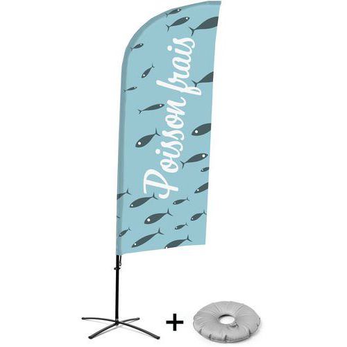 Beach Flag Alu Wind compleet - Poisson frais - Kruisvoet - Showdown. Beach Flag Alu Wind compleet - Poisson frais - Kruisvoet - Showdown.
