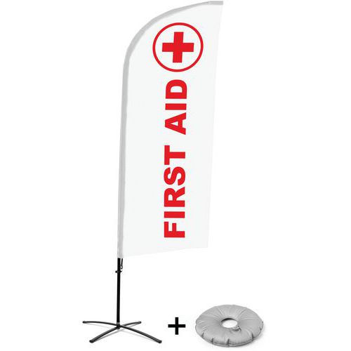 Beach flag avec pied en croix Secours - Anglais - Showdown Displays Beach flag avec pied en croix Secours - Anglais - Showdown Displays