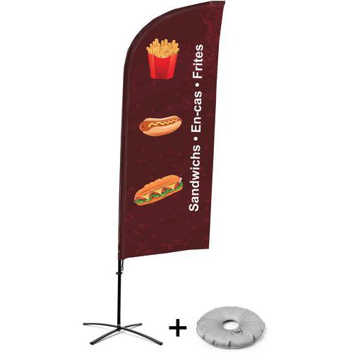 Beach Flag Alu Wind compleet - Sandwiches.En-cas.Frites - kruisvoet. Beach Flag Alu Wind compleet - Sandwiches.En-cas.Frites - kruisvoet.